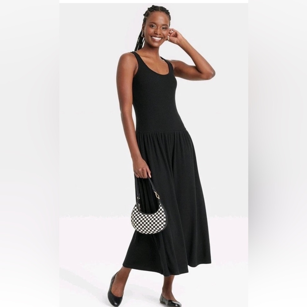 Women's Drop Waist Knit Midi Slip Dress